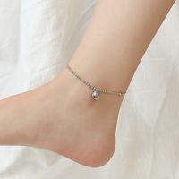 Beads Round Letter Good Luck Small Gold Bean Anklet Titanium Steel Foot Ornament sku image 2