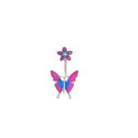 Creative Butterfly Umbilical Nail Dripping Oil Umbilical Button Piercing Jewelry sku image 1