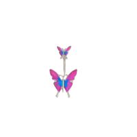 Creative Butterfly Umbilical Nail Dripping Oil Umbilical Button Piercing Jewelry sku image 2