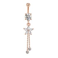 2021 Five-pointed Star Zircon Tassel Belly Button Ring Umbilical Ornament Piercing Jewelry sku image 2