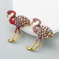 Elegante Luxus-volldiamant-tier-flamingo-mode Neue Brosche-accessoires main image 1