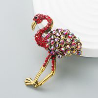 Elegante Luxus-volldiamant-tier-flamingo-mode Neue Brosche-accessoires main image 6