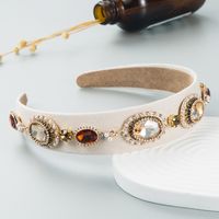 Baroque Retro Glass Diamond Alloy Gemstone Decorative Headband main image 3