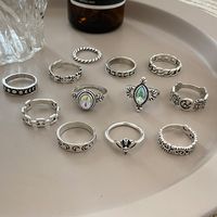 Wholesale Retro Hollow Diamond Bee Rings 12 Piece Set Rings main image 4