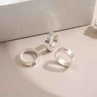 Creative Personality Mushroom Ring Set 3-piece Joint Ring Retro Engraving Butterfly Ring main image 3