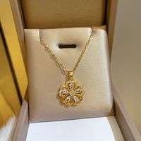 Five-leaf Flower Exquisite Micro-inlaid Necklace Female Fashion Trend Clavicle Chain main image 3