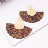 French Chinese Style Retro Temperament Tassel Fan Earrings main image 2