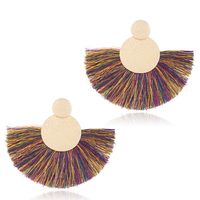 French Chinese Style Retro Temperament Tassel Fan Earrings main image 5