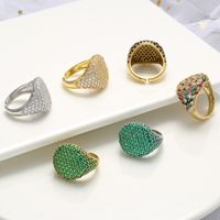 New Color Diamond Opening Adjustable Round Full Diamond Ring Wholesale main image 3