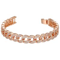 Micro Incrusté De Zircon Bracelet Plein De Zircon Tendance Bracelet Simple Zircon Chaîne Cubaine main image 6