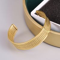 Hollow Titanium Steel 18k Gold Male And Female Creative Open Bracelet main image 2