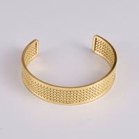 Hollow Titanium Steel 18k Gold Male And Female Creative Open Bracelet main image 5