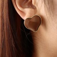 Color Earrings Cute Mini Stereo Heart Earrings Korean Earrings main image 1