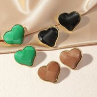 Color Earrings Cute Mini Stereo Heart Earrings Korean Earrings main image 4