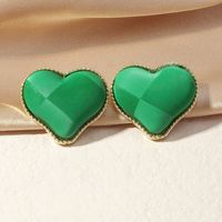 Color Earrings Cute Mini Stereo Heart Earrings Korean Earrings main image 5