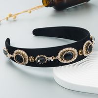 Baroque Retro Glass Diamond Alloy Gemstone Decorative Headband sku image 3