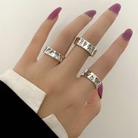 Creative Personality Mushroom Ring Set 3-piece Joint Ring Retro Engraving Butterfly Ring sku image 2