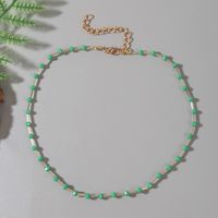 Bohemian Handmade Beaded Crystal Necklace Trend Color Pendant Jewelry sku image 1