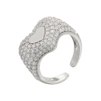 Micro-inlaid Peach Heart Colored Diamond Ring Heart-shaped Opening Adjustable Ring sku image 7