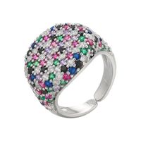 New Color Diamond Opening Adjustable Round Full Diamond Ring Wholesale sku image 12