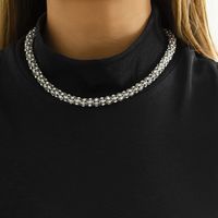 European And American Hip-hop Punk Inlaid Rhinestone Tennis Chain Collar Geometric Clavicle Necklace sku image 4
