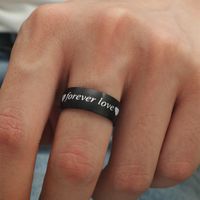 Forever Love Men's And Women's Retro Titanium Steel Ring main image 3