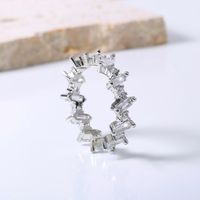 Irregular Square Staggered Trapezoidal Zircon Ring Female Jewelry Wholesale main image 3