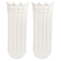 Women's Tube Socks Summer Thin Section Cute Japanese White Lace Hollow Pile Socks main image 6