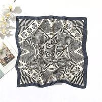 New Style 70cm Letter Geometric Printing Satin Silk Scarf main image 4