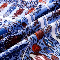 New Style 90cm Twill Silk Square Scarf Geometric Floral Print Silk Scarf Shawl main image 4