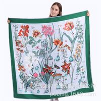 New Style 130cm Large Square Scarf Floral Hyacinth Scarf Shawl main image 1