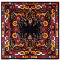 European Silk Scarf 130cm Twill Silk Large Square Print Ladies Shawl Scarf main image 2