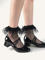 Japanese Women Fishnet Socks Black Stockings Hipster Short Socks main image 4