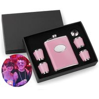 Ladies Party Birthday Dating Pink Hip Flask With Four Cups One Bucket sku image 1