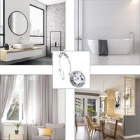 12pcs Of Stainless Steel Acrylic Transparent Shower Curtain Hook main image 3