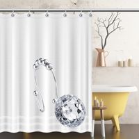 12pcs Of Stainless Steel Acrylic Transparent Shower Curtain Hook main image 5