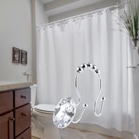 12pcs Of Stainless Steel Acrylic Transparent Shower Curtain Hook main image 6