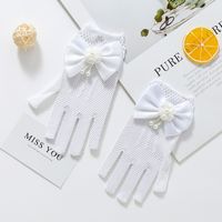 Spring And Summer New Children White Lace Bow Decoration Sunscreen Gloves main image 1