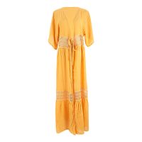 New Yellow Lace Tencel Bamboo Cardigan Long Sun Protection Clothing main image 6