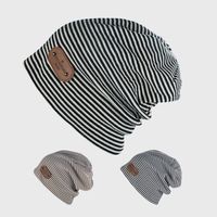 New Striped Pile Hat Spring Autumn And Winter Warm Knit Hat main image 1