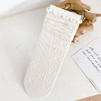 Women's Tube Socks Summer Thin Section Cute Japanese White Lace Hollow Pile Socks sku image 1