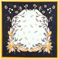 New Fashion Silk Scarf 70cm Square Scarf Floral Print Silk Satin Scarf sku image 9