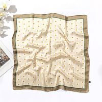 New Fashion Silk Scarf 70cm Square Scarf Floral Print Silk Satin Scarf sku image 13