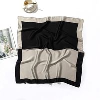 New Style 70cm Letter Geometric Printing Satin Silk Scarf sku image 22