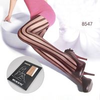 Ultra-thin Sexy Pantyhose Two-color Wide And Vertical Striped Silk Socks Women sku image 1