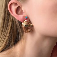 Geometrical Oil Drop Animal Stud Earrings Wholesale main image 5