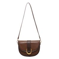 New Trendy Winter Retro Texture Simple Messenger Saddle Bag sku image 3