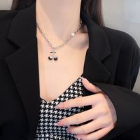 Sweet Cherry Pendant Necklace Women Sweater Chain Hip Hop Titanium Steel Clavicle Chain main image 4