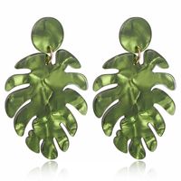 1 Pair Fashion Leaf Plastic Resin Polishing Women's Drop Earrings main image 5