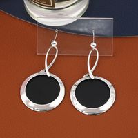 Fashionable Big Circle Pendent Contrast Color Copper Earrings main image 2